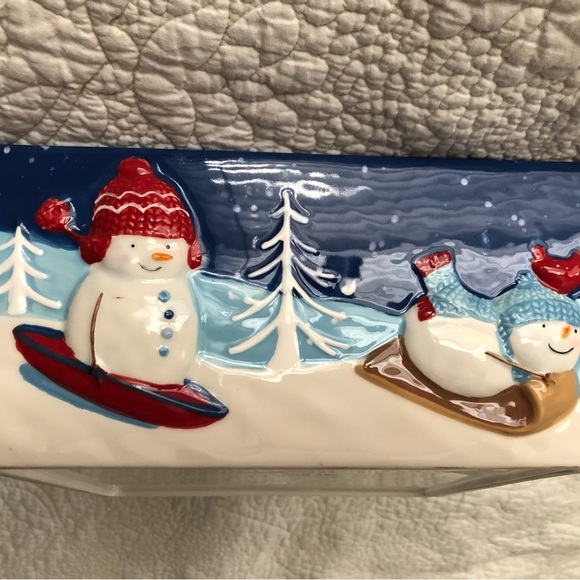 🎉SALE!!🎉 St. Nicholas Square Large Bowl Let It Snow Hand Painted Design - Picture 3 of 7